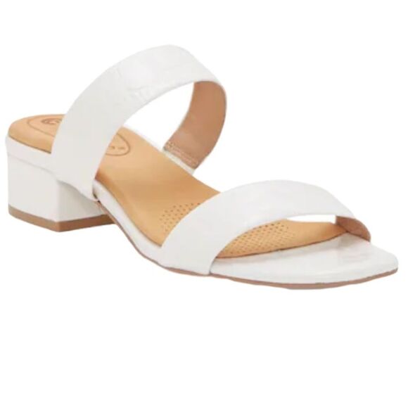 Corso Como CC Faeya croc embossed white square heel double strap sandal size 6 - Picture 1 of 11